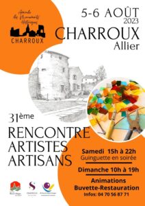 Affiche 31ème Rencontre Artistes & Artisans  à Charroux  (03)